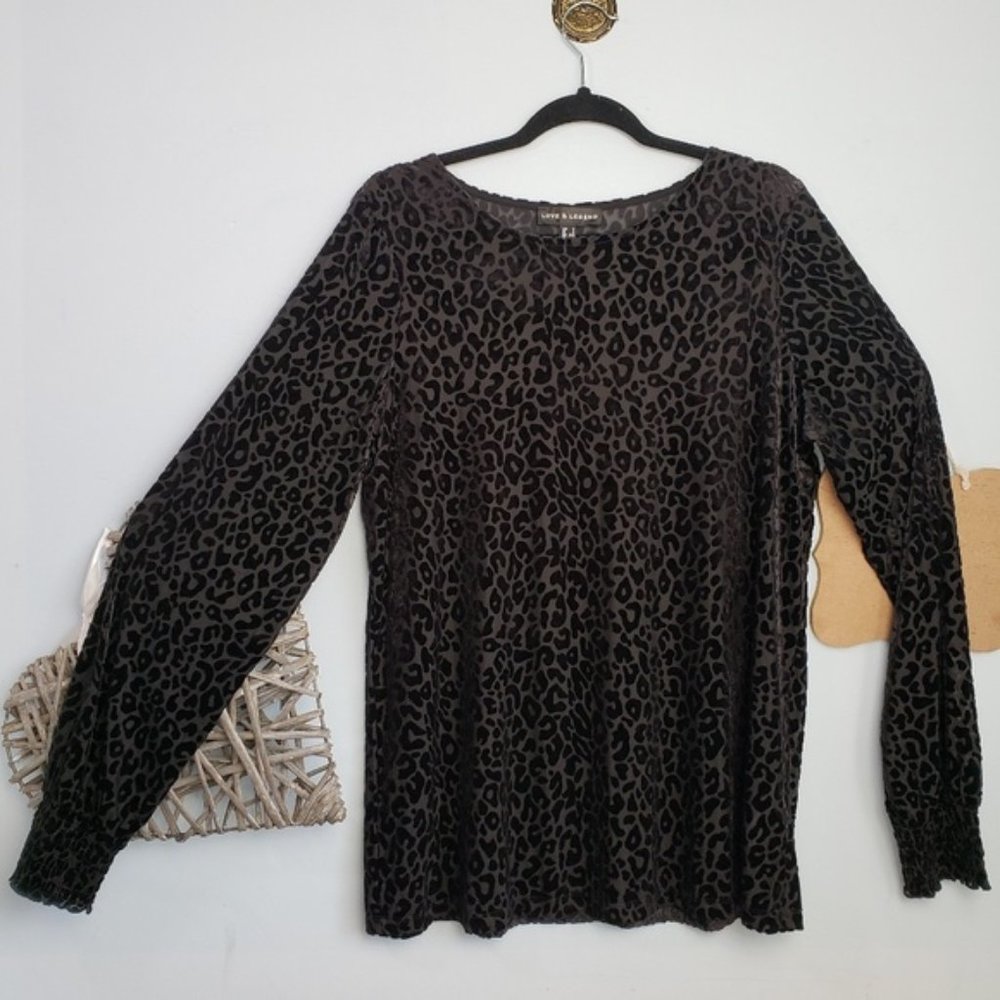Love & Legend Sheer Animal Print Blouse